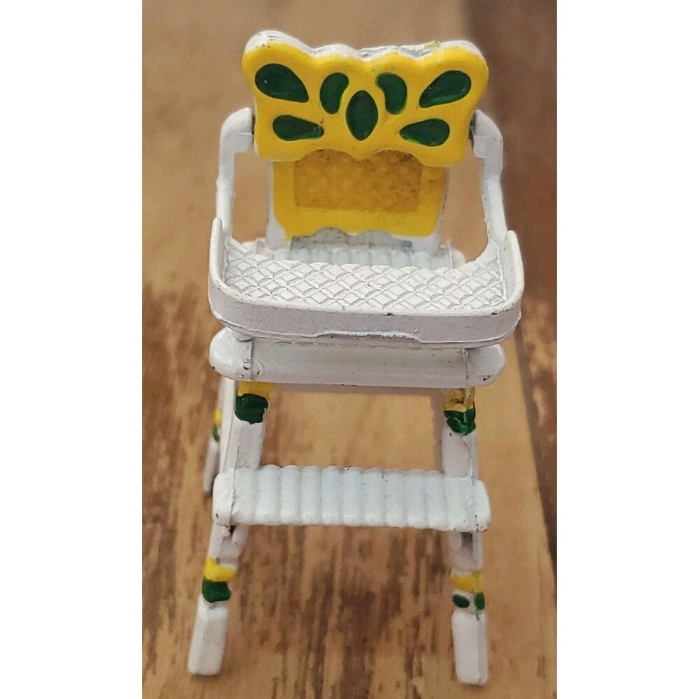 Vintage Durham Industries 1977 Die Cast Metal Baby Highchair Doll Playhouse Toy